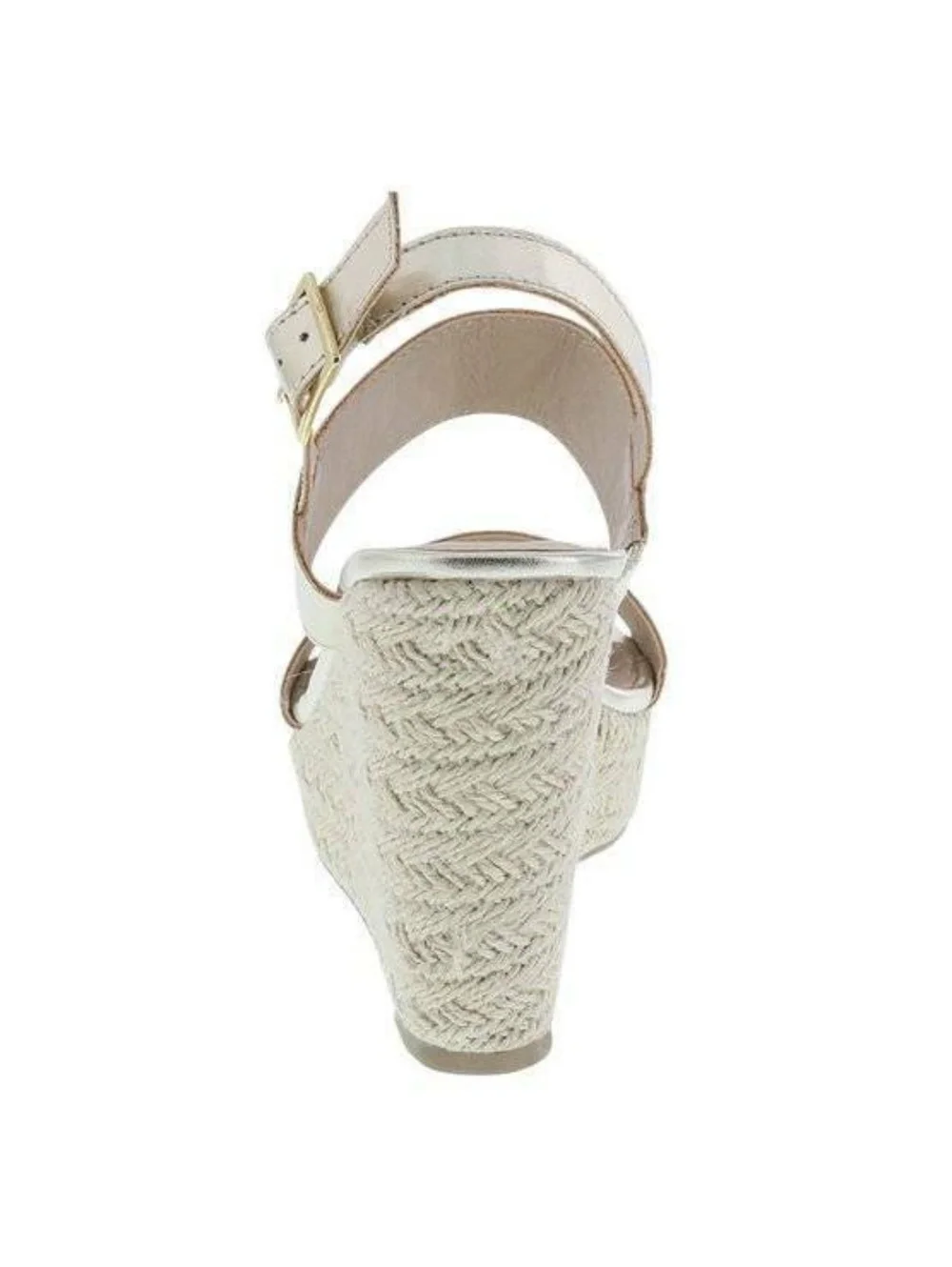 Womens Espadrille Wedge Sandals 11 Montego Bay Gold Whimsy Platform Fx Leather